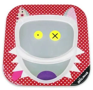 LES DEGLINGOS Talerz z melaminy - Wilk BigBos 4897018360242 - Miseczki i talerzyki dla dzieci - miniaturka - grafika 3