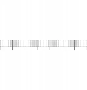 Vidaxl z prętów z grotami, stalowe, 11,9 x 1 m, czarne - Ogrodzenia - miniaturka - grafika 2