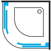 Kabiny prysznicowe - Omnires Bronx Kabina półokrągła 90x90x185 cm S203090CRTR - miniaturka - grafika 1