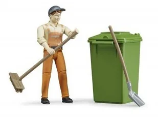 Bruder 62140 figurka śmieciarz + kosz + akcesoria - Figurki dla dzieci - miniaturka - grafika 4
