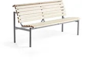 Inne meble biurowe - AJ Produkty Ławka drewniana AURORA, 1800x700x900 mm, rama srebrny, brzoza - miniaturka - grafika 1