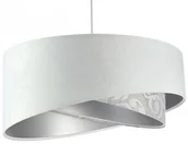 Lampy sufitowe - Biała welurowa lampa wisząca z wzorem L8-N64 - miniaturka - grafika 1