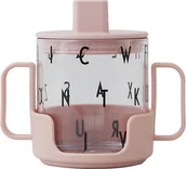 Kubki dla dzieci - Design Letters Kubek dla dziecka Grow pudrowy z melaminy i szkła 3 el. 20103008NUDE - miniaturka - grafika 1