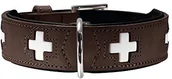 Obroże dla psów - Hunter obroża dla psa Swiss, skóra, 42, brązowa/czarna - miniaturka - grafika 1