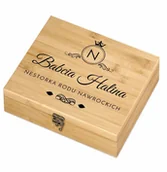 Zestawy do wina - Murrano Elektryczny korkociąg zestaw do wina w skrzynce z nadrukiem dla babci ZDW5-041 - miniaturka - grafika 1