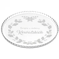 Tace i patery - Murrano Patera szklana bez nóżki grawer dla pary na święta PATR2-037 - miniaturka - grafika 1