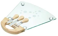Tace i patery - Kitchen Craft Kitchencraft deska do serów ze szkła z 3 noży do sera w zestawie MCGLASSCBSET - miniaturka - grafika 1