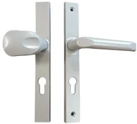 Klamki - Gałko-klamka do drzwi długi szyld 92mm Srebrny - miniaturka - grafika 1