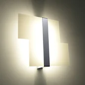 Lampy ścienne - Sollux Lighting Lampa ścienna Shifted, dwie części szklane, chrom - miniaturka - grafika 1