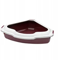 Kuwety dla kotów - Kuweta narożna Happet czerwona - miniaturka - grafika 1