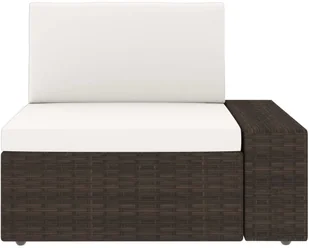 vidaXL Sofa modułowa 2-osobowa, rattan PE, brązowa - Sofy ogrodowe - miniaturka - grafika 11