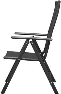 vidaXL Krzesła ogrodowe, 2 sztuki, polirattan, aluminium, czarne - Fotele i krzesła ogrodowe - miniaturka - grafika 4