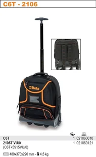 BETA PLECAK NARZĘDZIOWY Z TKANINY,NA KÓŁKACH 2106/C6T - Skrzynki i torby narzędziowe - miniaturka - grafika 2