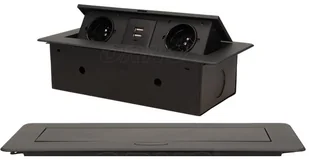 Orno Power Port otwierany OR-AE-13109/B 2xAC 2xUSB CZAR EPPORNOR-AE-13109B - Gniazdka elektryczne - miniaturka - grafika 2