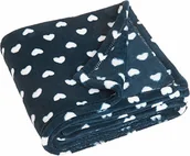 Koce i narzuty dla dzieci - Playshoes 301714 koc polarowy, kocyk dziecięcy w kształcie serc, niebieski - miniaturka - grafika 1