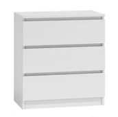 Komody - Topeshop Komoda szafka MALWA, 3 szuflady, biała, 70x40x77 cm - miniaturka - grafika 1