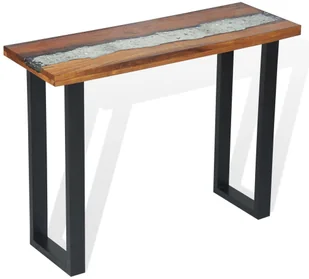 vidaXL Stolik typu konsola, drewno tekowe, 100 x 35 75 cm - Konsole i sekretarzyki - miniaturka - grafika 8