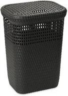 Kosze na bieliznę - DEA-home dea homeart439an kosz na bieliznę z rattanu 60 L, 44 x 35 x 60 cm, antracyt Z439M097 - miniaturka - grafika 1