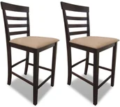 Taborety i hokery - vidaXL vidaXL Wysokie krzesła brąz/beż (x2) - miniaturka - grafika 1