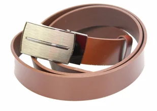 Complex (PL) Pasek Skórzany Do Garnituru (PL) 35 mm AUTOMAT SAMOZACISK ŁAMANY KLAMRA "SREBRNA 64" Skóra Naturalna Licowa BRĄZOWY - Paski - miniaturka - grafika 2