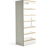 Regały biurowe - AJ Produkty Regał biblioteczny STORY, moduł dodatkowy, dwustronny, 900x585x2240 mm, 6 półek, bialy - miniaturka - grafika 1