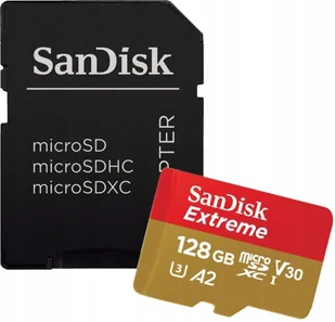 SanDisk Extreme microSDXC 128GB 160/90 MB/s A2 V30 U3 - Karty pamięci SanDisk Extreme microSDXC 128GB 160/90 MB/s A2 V30 U3 - Karty pamięci - miniaturka - grafika 2