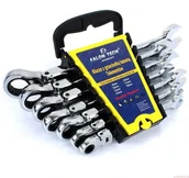 Klucze i nasadki - Falon tech FALON TECH KLUCZE PŁASKO-OCZKOWE 7el 8-19 ŁAMANE Z GRZECHOTKĄ FAL_593 - miniaturka - grafika 1