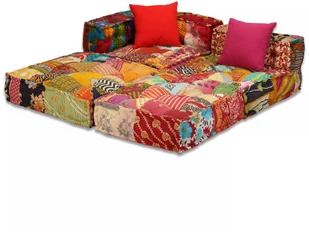 vidaXL Patchworkowa sofa modułowa, 3-osobowa - Sofy i kanapy vidaXL Patchworkowa sofa modułowa, 3-osobowa - Sofy i kanapy - miniaturka - grafika 4