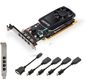 Karty graficzne - PNY Karta graficzna Quadro P1000 V2 LP DP Retail VCQP1000V2-PB) DVD Install Guide 1x mDP to DVI SL) adapter 4x mDP to DP adapter 1x LP bracket - miniaturka - grafika 1