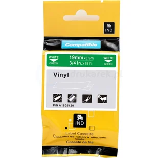 DYMO strefadrukarek.pl Taśma 1805420 winylowa 19mm x 5.5m zielona biały nadruk - zamiennik | OSZCZĘDZAJ DO 80% - ZADZWOŃ! 730811399 PROMOCJA! RH-1805420 - Dodatki do drukarek i skanerów - miniaturka - grafika 3