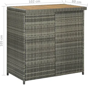 vidaXL 3-częściowy zestaw mebli barowych, polirattan, szary 313474 - Stoły z krzesłami - miniaturka - grafika 10