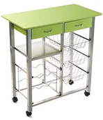 Wózki kuchenne - Versa Versa, 15810410, wózek kuchenny z wbudowanym regałem na butelki, wymiary: 82 x 40 x 76 cm, 4 kółka, kolor: biały 15810416 - miniaturka - grafika 1