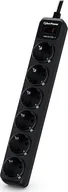 Listwy zasilające - CyberPower Listwa zasilająca Essential przeciwprzepięciowa 6 gniazd 1.8m czarny B0620SC0-DE B0620SC0-DE - miniaturka - grafika 1