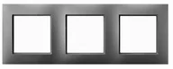 Klawisze i ramki - Ospel Ramka potrójna Szary mat Aria - R-3U/70 - miniaturka - grafika 1