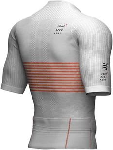 Compressport Triathlonowa koszulka kompresyjna TRI POSTURAL SS TOP biało-pomarańczowa - Koszulki sportowe męskie - miniaturka - grafika 4