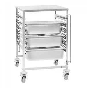Royal Catering Wózek transportowy RCTW 6 GN 2/1 z półką 6xGN 10010352 RCTW 6 GN 2/1 - Wózki na żywność - miniaturka - grafika 3