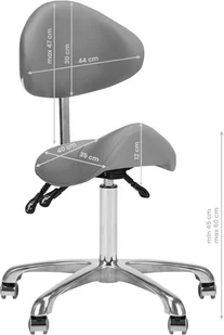 ACTIVESHOP Taboret Kosmetyczny 1004 Giovanni Szary 10003_141631 - Krzesła i taborety kosmetyczne - miniaturka - grafika 20