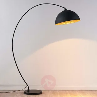 Lindby „LW Curved Stehleuchte Jonera”  „schwarz und golden” - Lampy stojące - miniaturka - grafika 3