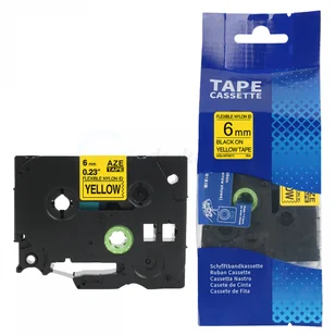 Brother strefadrukarek.pl Taśma TZe-NFX611 nylon mocny klej 6mm x 5m żółta czarny nadruk - zamiennik| OSZCZĘDZAJ DO 80% - ZADZWOŃ! 730811399 PROMOCJA! TZE-NFX611 - Taśmy do drukarek barwiące - miniaturka - grafika 3