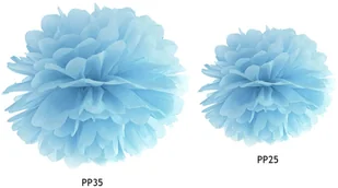 PartyDeco Pompon bibułowy "Classic", niebieski mglisty jasny, 25 cm PP25-093J - Gadżety na imprezę - miniaturka - grafika 3