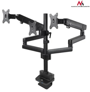 Maclean MC-811 Uchwyt biurkowy 3 monitory LED 2xUSB3.0 17-27&quot 3x7kg VESA 100x100 ! MC-811 - Uchwyty do monitorów - miniaturka - grafika 4