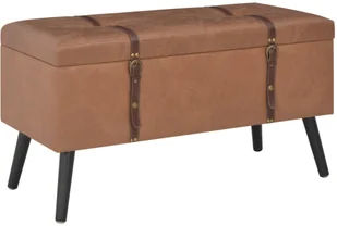 vidaXL Stołki ze schowkami, 3 szt., brązowe, sztuczna skóra vidaXL - Pufy i podnóżki - miniaturka - grafika 4