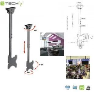 Techly Techly Uchwyt sufitowy LCD/LED 23-42cale 50kg regulowany czarny AJTEYT000020614 - Uchwyty do monitorów - miniaturka - grafika 5