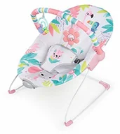 Leżaczki i huśtawki - Bright Starts Flamingo Vibes kołyska z wibracjami, zdejmowanym pałąkiem do zabawy, 2 interaktywne zabawki, pas bezpieczeństwa i antypoślizgowe nóżki - miniaturka - grafika 1