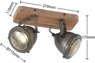 Lampy sufitowe - Lindby Farovi spot sufitowy czarny, 2-punktowy - miniaturka - grafika 1