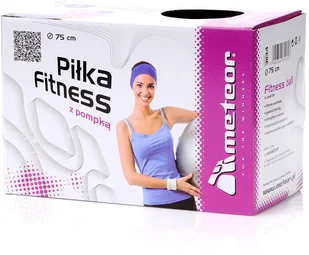 Meteor Piłka Fitness 75 cm z pompką czarna 7626-0 (meteor-7626-0) - Piłki do ćwiczeń - miniaturka - grafika 4