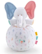 Grzechotki dla dzieci - Trudi Pluszowa zabawka dla niemowlaka, Słonik w piłeczce, 20x13x13 cm - miniaturka - grafika 1