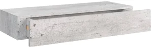 VidaXL Lumarko Półka ścienna z szufladą, szarość betonu, 60 x 23,5 x 10 cm, MDF 330265 VidaXL - Półki do salonu - miniaturka - grafika 7