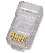 Złącza, przejściówki, adaptery - brak danych Wtyk RJ45 z pozłacanymi pinami linka - miniaturka - grafika 1