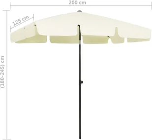 vidaXL Parasol plażowy, piaskowy żółty, 200x125 cm 314727 - Parasole ogrodowe - miniaturka - grafika 8
